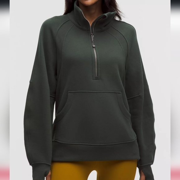 lululemon athletica Tops - Lululemon Scuba Oversized Funnel Neck 1/4 Zip Pullover, Rainforest GreenWm's M/L